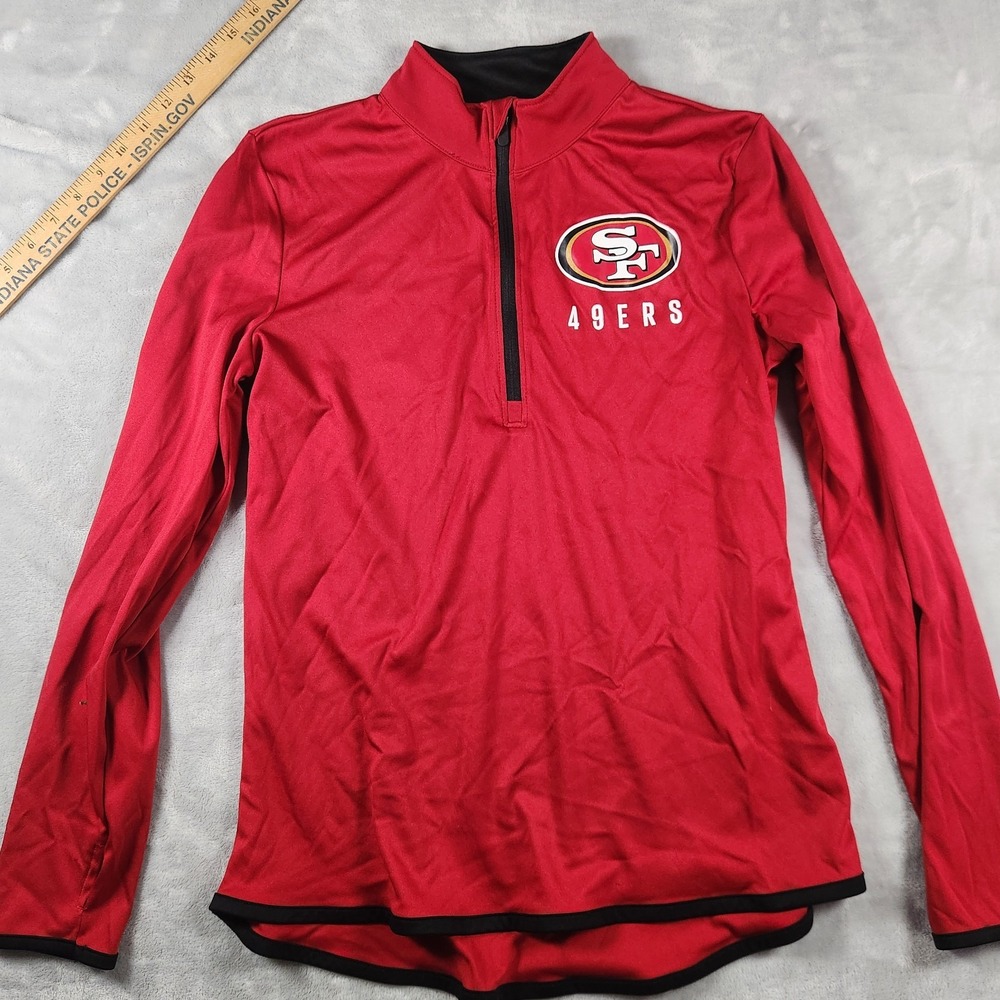 San Francisco 49ers Fanatics  Womens 1/4 Zip Pullover Jacket Scarlet Red Logo